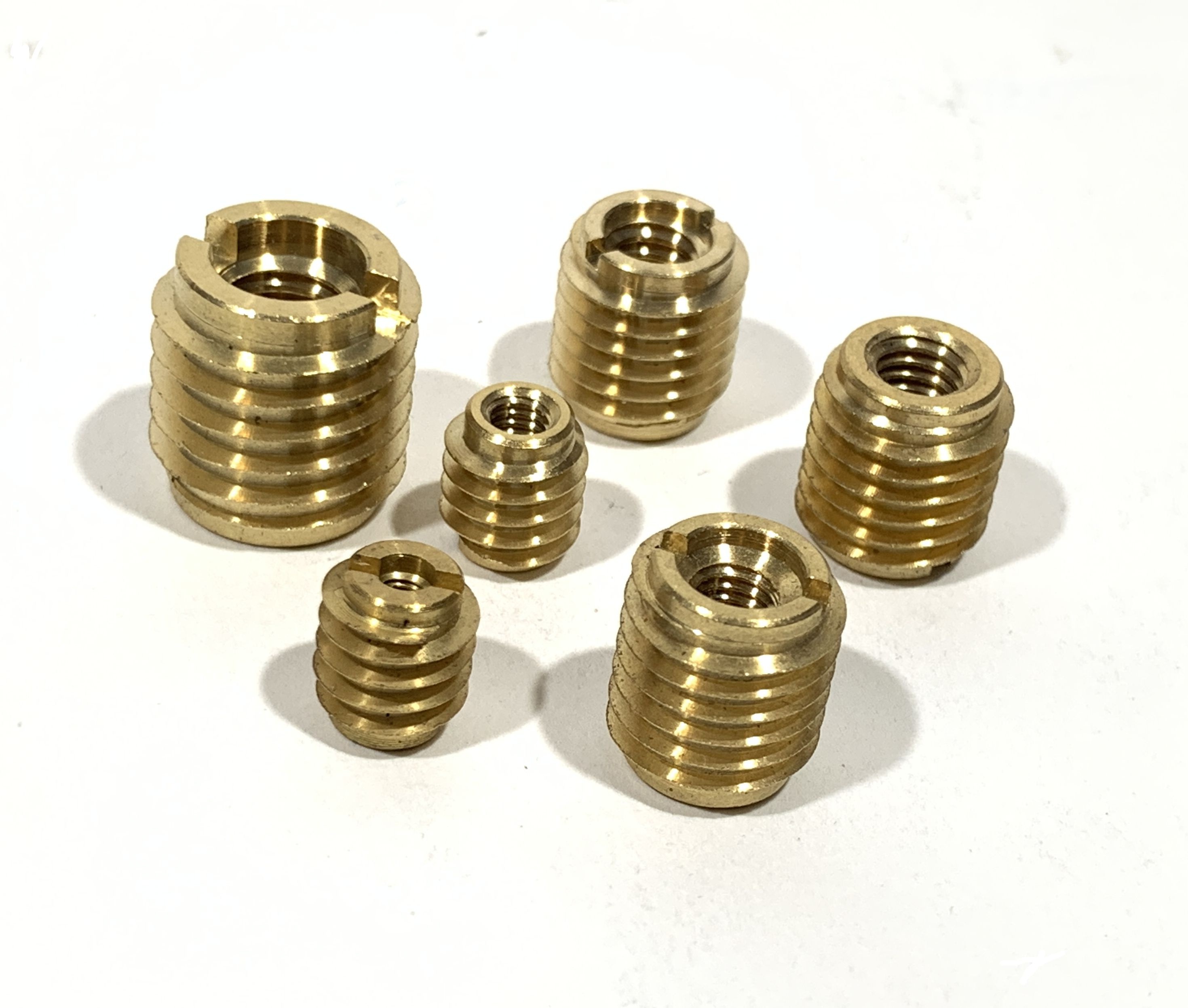 Brass & Copper Fasteners Insert, Threaded, Brass, 3mm x 0.5mm Pitch, pair