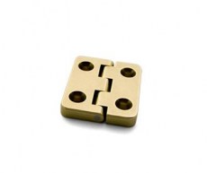 Box Hinges : Hinge, Quadrant, Brass, stayed at 95 degrees, each leaf 1 inch  (25.40mm) x 1 inch (25.40mm), Pair, #HD-638